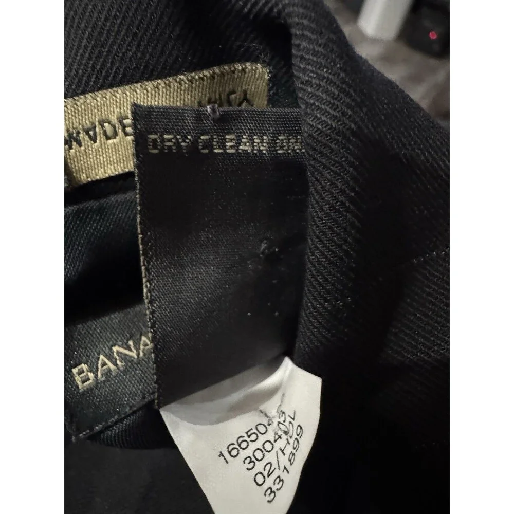 Banana Republic Italy Vintage Women’s Black Striped Wool Blend Blazer‎ Jacket 14